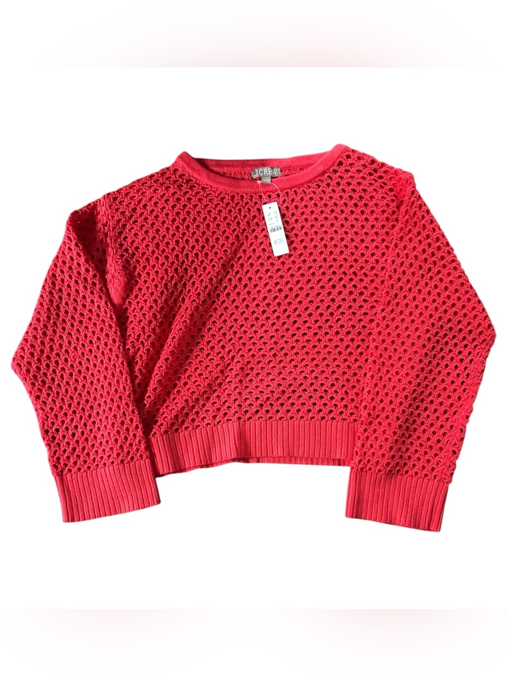 J Crew pointelle boatneck sweater sz L